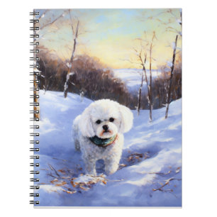 Bichon Frise Laat het sneeuwKerstmis Notitieboek