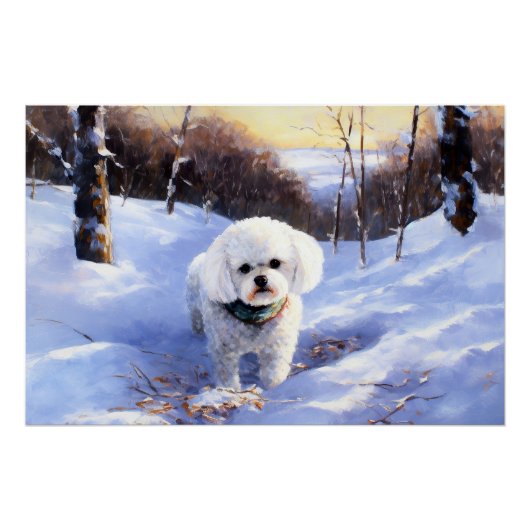 Bichon Frise Laat het sneeuwKerstmis Perfect Poster (Voorkant)