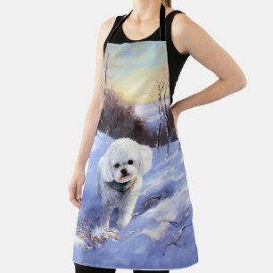 Bichon Frise Laat het sneeuwKerstmis Schort