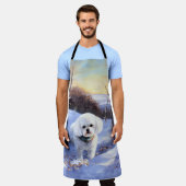 Bichon Frise Laat het sneeuwKerstmis Schort (Gedragen)