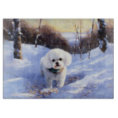 Bichon Frise Laat het sneeuwKerstmis Snijplank (Voorkant)