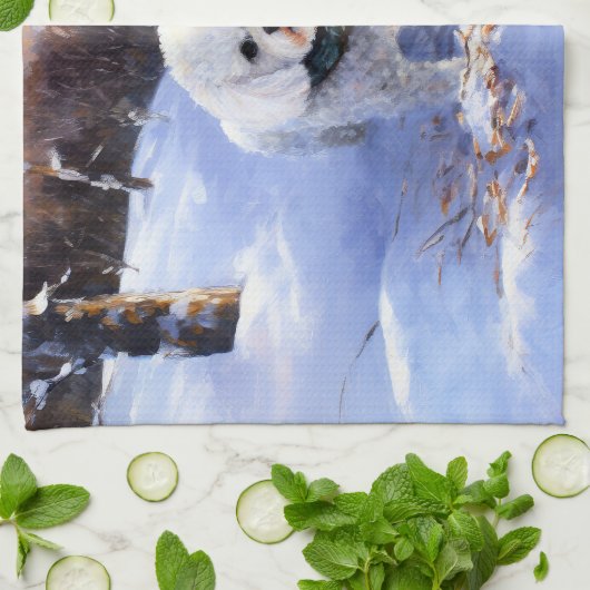 Bichon Frise Laat het sneeuwKerstmis Theedoek (Gevouwen)