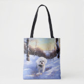 Bichon Frise Laat het sneeuwKerstmis Tote Bag (Voorkant)