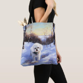 Bichon Frise Laat het sneeuwKerstmis Tote Bag (Dichtbij)