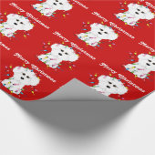 Bichon Frise licht kerstcadeaupapier Cadeaupapier (Hoek)