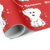Bichon Frise licht kerstcadeaupapier Cadeaupapier (Rol Hoek)