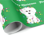 Bichon Frise licht kerstcadeaupapier Cadeaupapier (Rol Hoek)