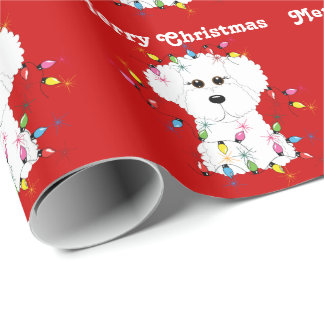 Bichon Frise licht kerstcadeaupapier Cadeaupapier