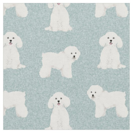 Bichon Frise lichtblauw Stof (Close Up)