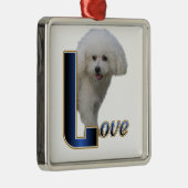 Bichon Frise Liefde Metalen Ornament (Rechts)