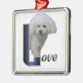 Bichon Frise Liefde Metalen Ornament (Links)