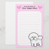 Bichon Frise Love Briefpapier (Voorkant / Achterkant)