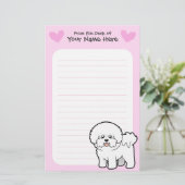Bichon Frise Love Briefpapier (Staand voorkant)