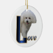 Bichon Frise Love Keramisch Ornament (Rechts)