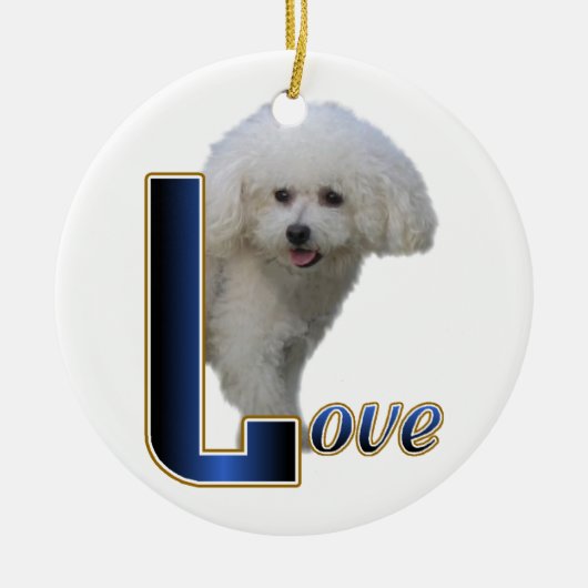 Bichon Frise Love Keramisch Ornament (Voorkant)