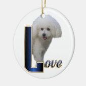 Bichon Frise Love Keramisch Ornament (Links)