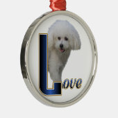 Bichon Frise Love Metalen Ornament (Rechts)