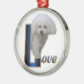 Bichon Frise Love Metalen Ornament (Links)