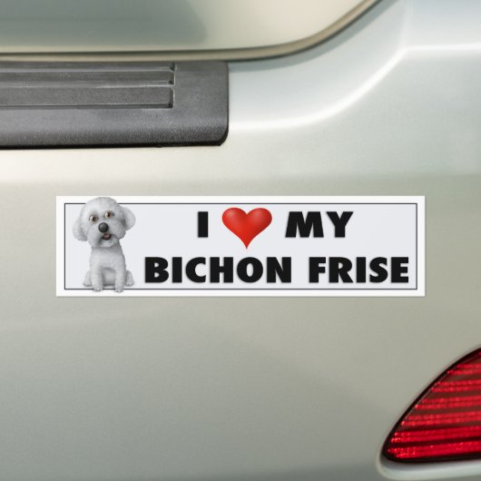 Bichon Frise Love Sticker (Op auto)