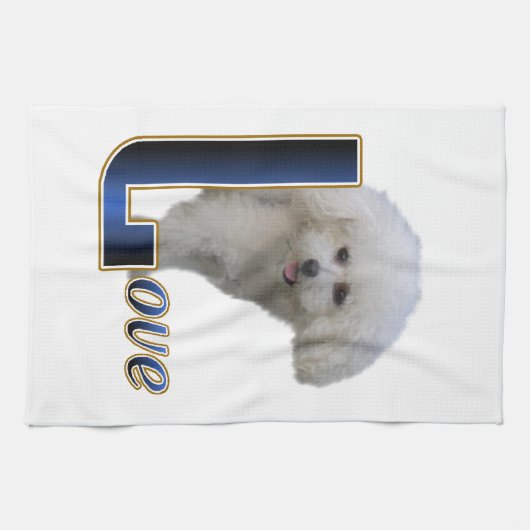 Bichon Frise Love Theedoek (Horizontaal)