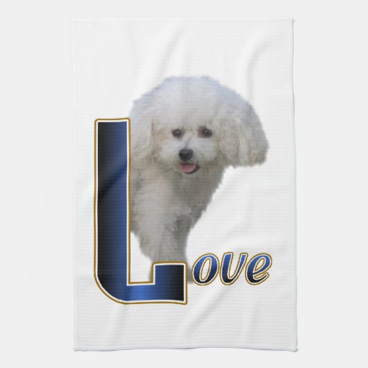 Bichon Frise Love Theedoek (Verticaal)