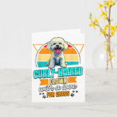 Bichon Frise Lover Funny Bichon Frise Retro  Kaart (Gele Bloem)