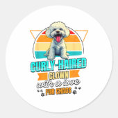 Bichon Frise Lover Funny Bichon Frise Retro  Ronde Sticker (Voorkant)