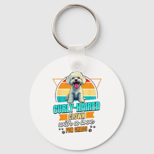 Bichon Frise Lover Funny Bichon Frise Retro Sleutelhanger (Voorkant)