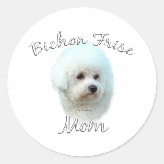 Bichon Frise Ma 2 Ronde Sticker (Voorkant)