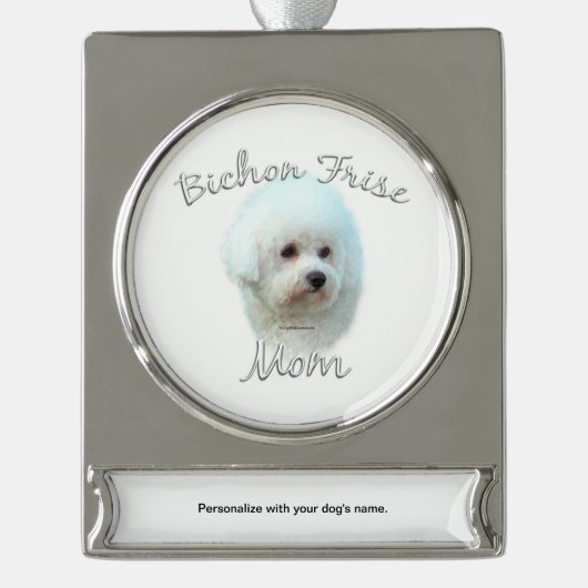 Bichon Frise Ma 2 Verzilverd Banner Ornament (Voorkant)