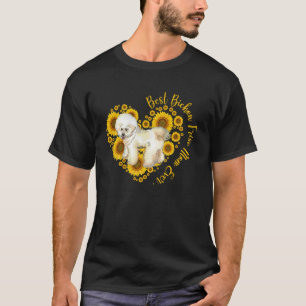 Bichon Frise Mam Zonnebloem Hart Moederdag T-shirt