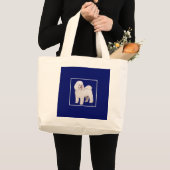 Bichon Frise Marine Plein Grote Tote Bag (Voorkant (product))