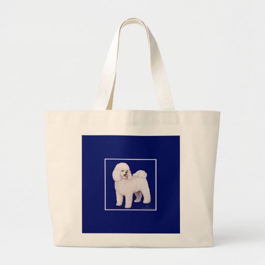 Bichon Frise Marine Plein Grote Tote Bag (Voorkant)