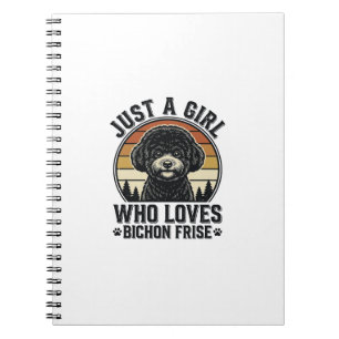Bichon Frise Meisje Vintage Hond Liefhebber Shirt_ Notitieboek