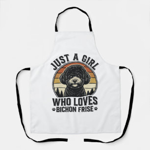 Bichon Frise Meisje Vintage Hond Liefhebber Shirt_ Schort