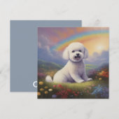 Bichon Frise Memorial Aangepaste hondennaam Rainbo (Voorkant / Achterkant)