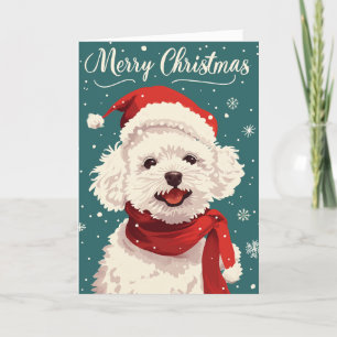 Bichon Frise Merry Christmas Gepersonaliseerd Feestdagen Kaart