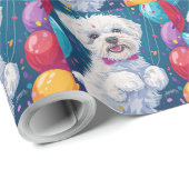 Bichon Frise met ballonnen Cadeaupapier (Rol Hoek)