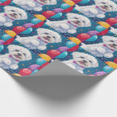 Bichon Frise met ballonnen Cadeaupapier (Hoek)