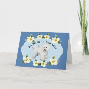 Bichon Frise met Blue Dogwood Sympathie Kaart