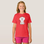 Bichon Frise met kerstlichten T-shirt (Voorkant volledig)