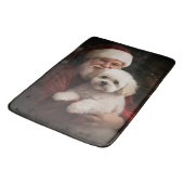 Bichon Frise met Kerstman Feestelijke Kerstmis Badmat (Gekanteld)