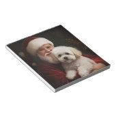 Bichon Frise met Kerstman Festive Kerstmis Notitieblok (Schuin)