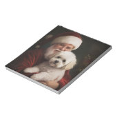 Bichon Frise met Kerstman Festive Kerstmis Notitieblok (Linkerzijde)