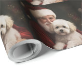 Bichon Frise met Sinterklaas Feestelijke Kerstmis Cadeaupapier (Rol Hoek)