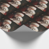 Bichon Frise met Sinterklaas Feestelijke Kerstmis Cadeaupapier (Hoek)