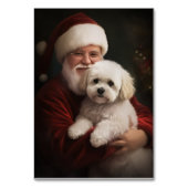 Bichon Frise met Sinterklaas Feestelijke Kerstmis Kaart (Achterkant)