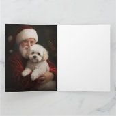 Bichon Frise met Sinterklaas Feestelijke Kerstmis Kaart (Binnen)