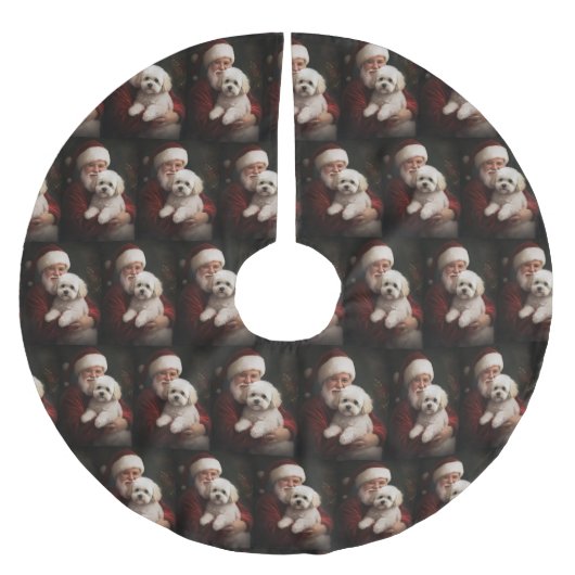 Bichon Frise met Sinterklaas Feestelijke Kerstmis Kerstboom Rok (Voorkant)