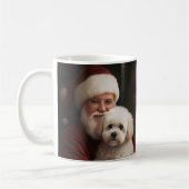 Bichon Frise met Sinterklaas Feestelijke Kerstmis Koffiemok (Links)